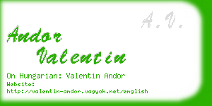 andor valentin business card